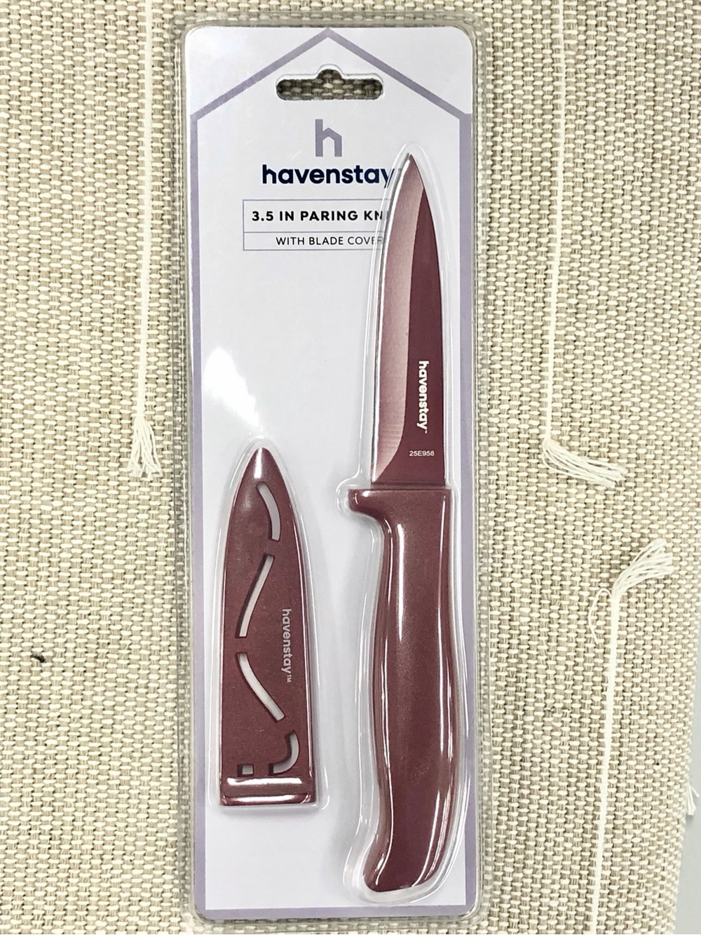 🥑$6🥑 NEW HAVENSTAY 3.5 inch Paring Knife with Blade Cover Red